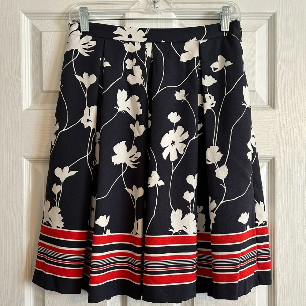 Brooks Brothers Pleated Skirt / Navy, White and Red / Size 2